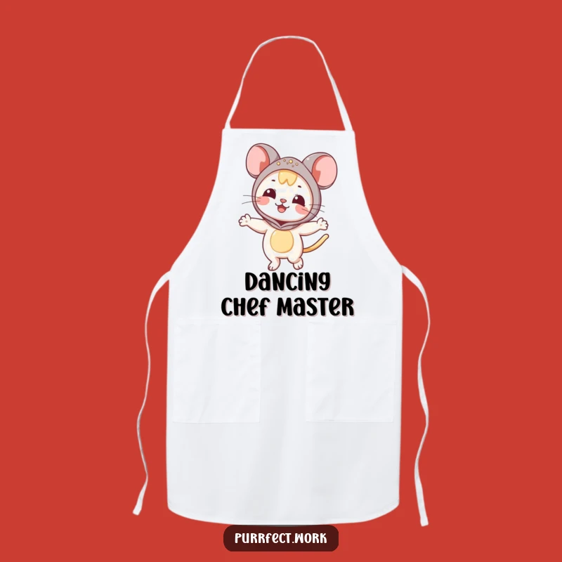 Funny Mouse Cat Apron: Chef Cat in Costume Dancing, Perfect Funny Gift!