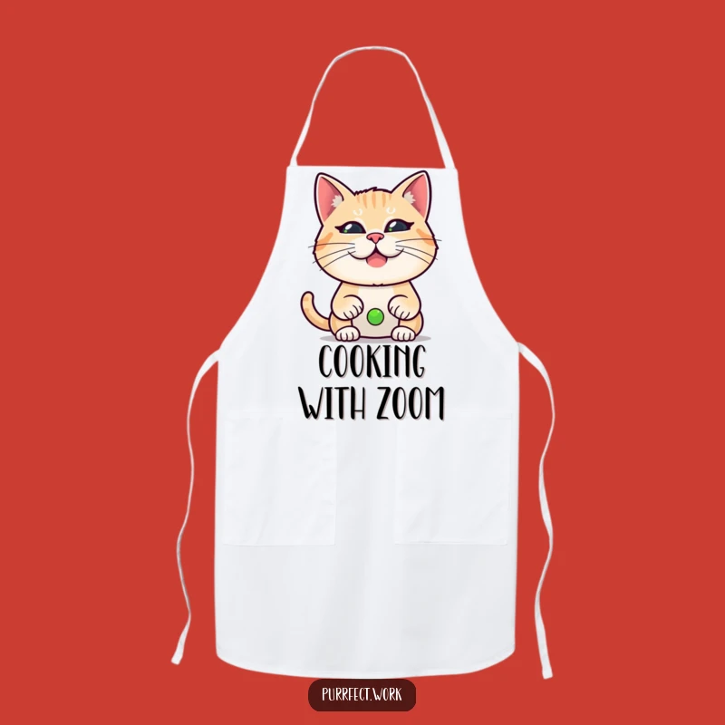 Funny Cat Chef Apron - Hilarious Video Call Kitchen Gift