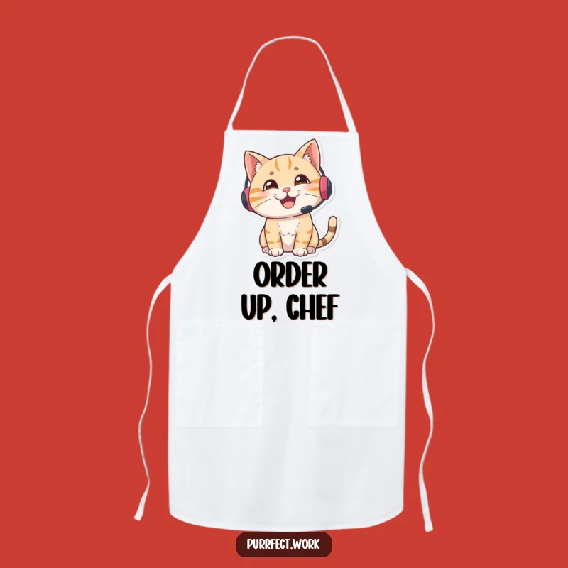 Funny Gamer Cat Apron: Stay Alert and Engaged While You Cook Up a Storm
