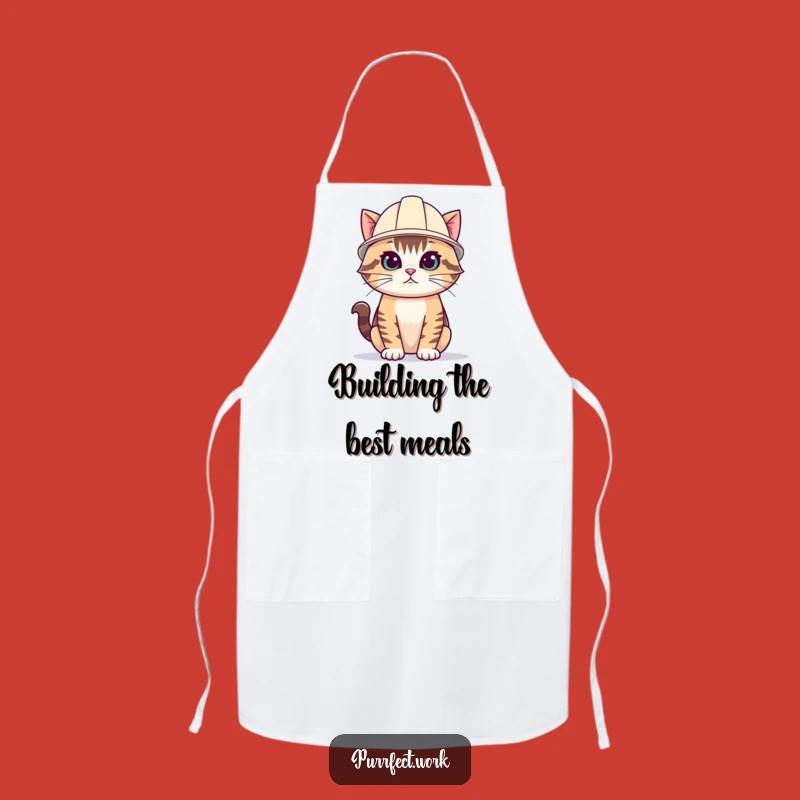 Funny Hard Hat Cat Apron: Cook Up Some Hilarious Creations in Style