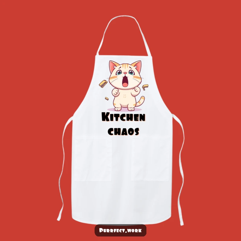 Funny Stapler Cat Apron: Office Juggler, Perfect Gift for Kitchen Chaos