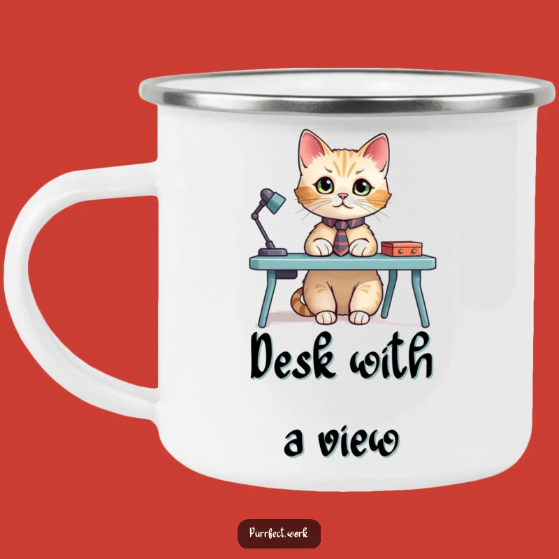 Funny Cat Tie Camp Mug - Hilarious Outdoor Companion for the Professional Nature Lover