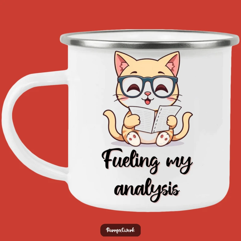 Funny Cat Explorer Mug: Feline Reads Spreadsheet, Rugged & Hilarious Outdoor Gift