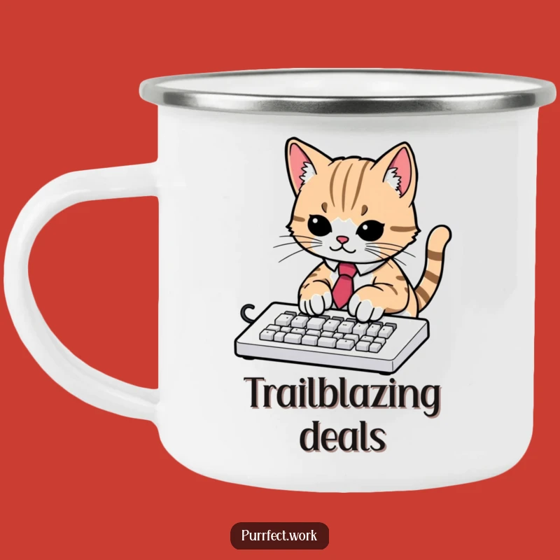 Funny Cat Tie Camping Mug: Hilarious Outdoor Gear for Your Coffee Adventures