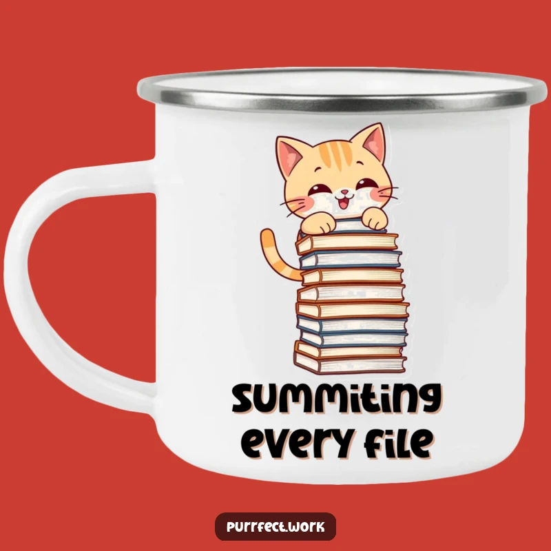 Funny Mischief Cat Camping Mug - File Climbing Outdoor Drinkware