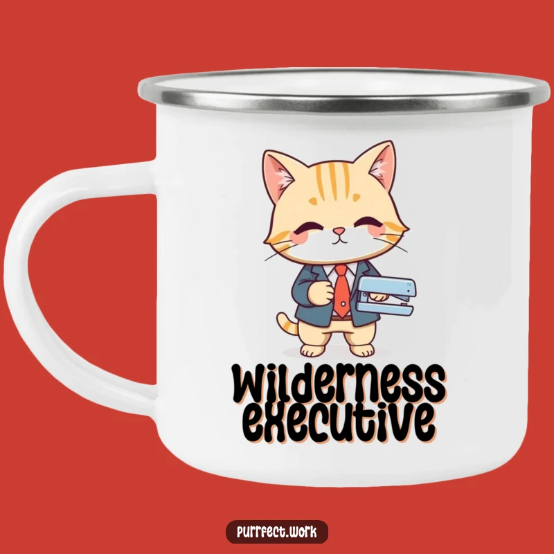 Funny Business Cat Camping Mug: Professional Sips for Outdoor Adventures