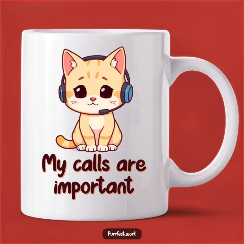 Funny Busy Cat Headset Mug: The Perfect Gift for the Stressed Pet Lover