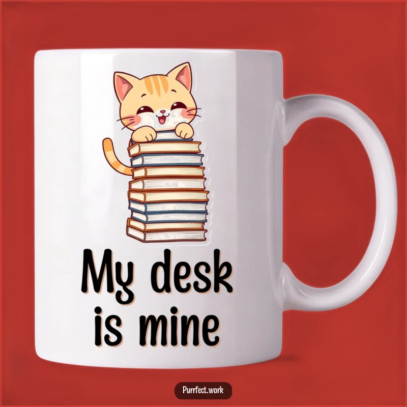 Funny Mischief Cat Mug - File Climbing Feline Coffee Cup