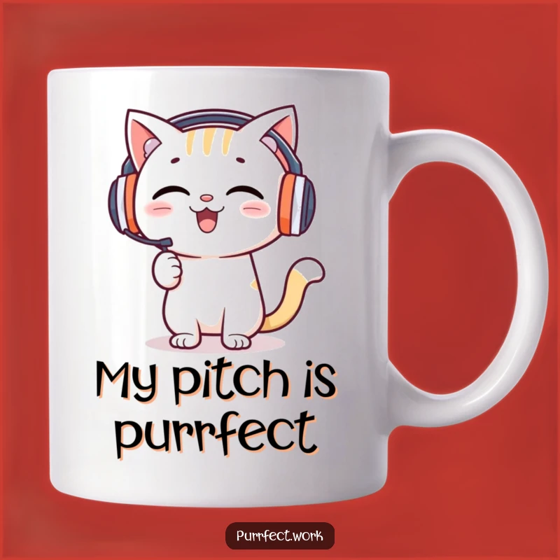 Funny Presentation Cat Mug - Happy Speaker Feline Coffee Cup