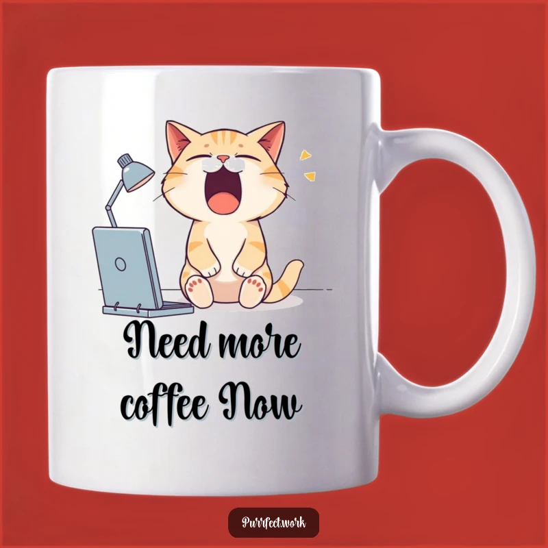 Funny Sleepy Cat Desk Mug: The Perfect Gift for Early Morning Grumps