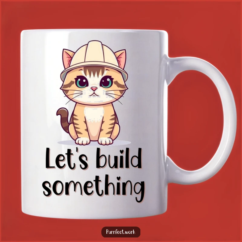 Funny Determined Cat Hard Hat Mug: The Perfect Gift for the Focused Feline Fan