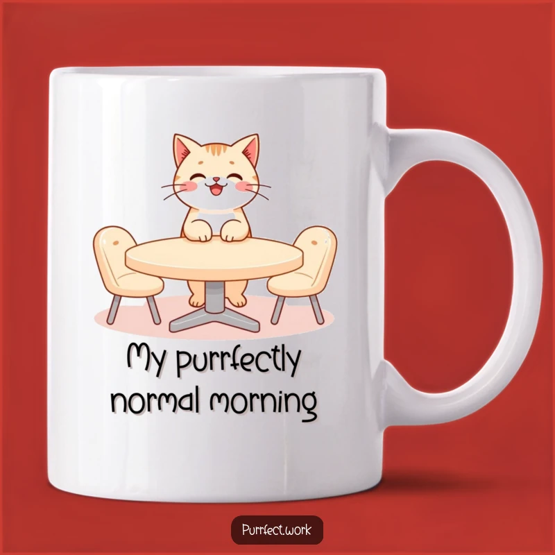 Funny Cat Meeting Mug: Adorable Feline Boss Leads Hilarious Tiny Office Gathering, Perfect Gift