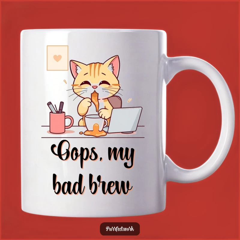 Funny Coffee Spill Cat Mug: Hilarious Kitchen Decor for Clumsy Cat Lovers