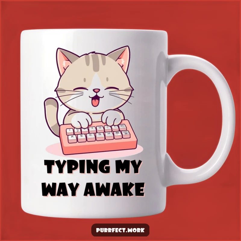Funny Busy Cat Keyboard Mug: Hilarious Gift for Writers and Coders