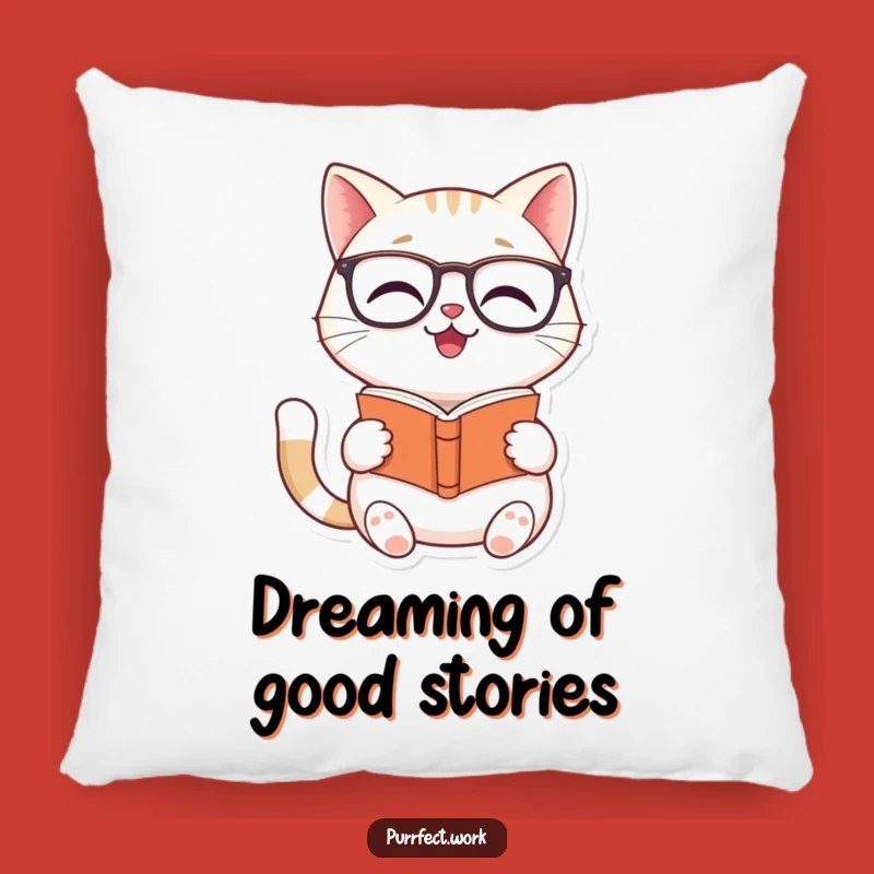 Funny Cat Reader Pillow: Cozy Bookish Feline Cushion, Adorable Funny Gift!