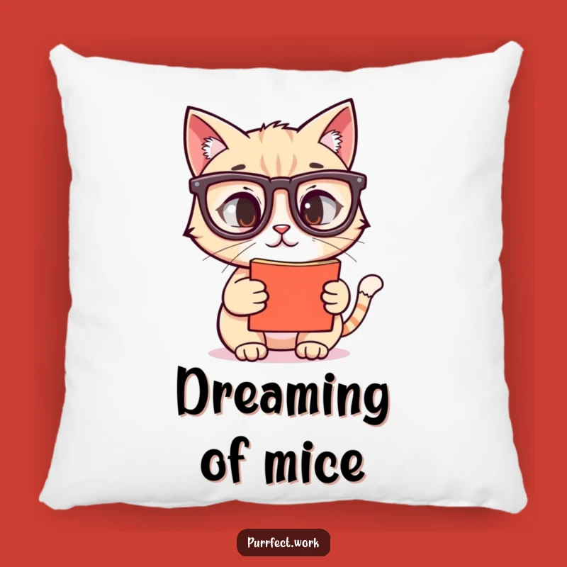Funny Cat Reading Glasses Pillow: Cozy & Hilarious Gift for Couch Potatoes