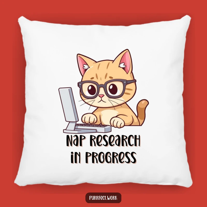 Funny Cat Glasses Pillow: Snuggle Up with Intellectual Feline Comfort
