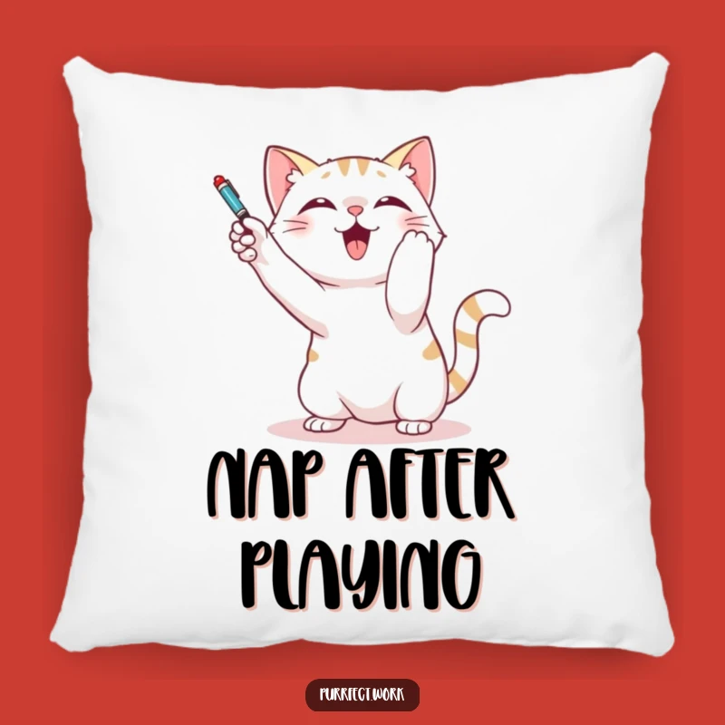 Funny Cat Pen Batting Pillow - Hilarious Accent for the Playful and Energetic