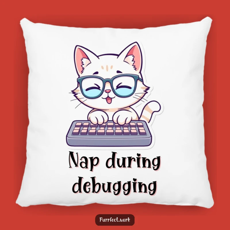 Funny Cat Glasses Keyboard Pillow - Hilarious Accent for the Studious and Witty