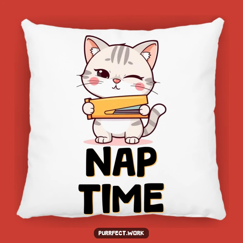 Funny Cat Stapler Pillow: Comfort for the Prepared Pal