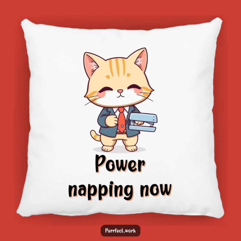 Funny Suited Cat Pillow: Snuggle Up with Professional Feline Comfort