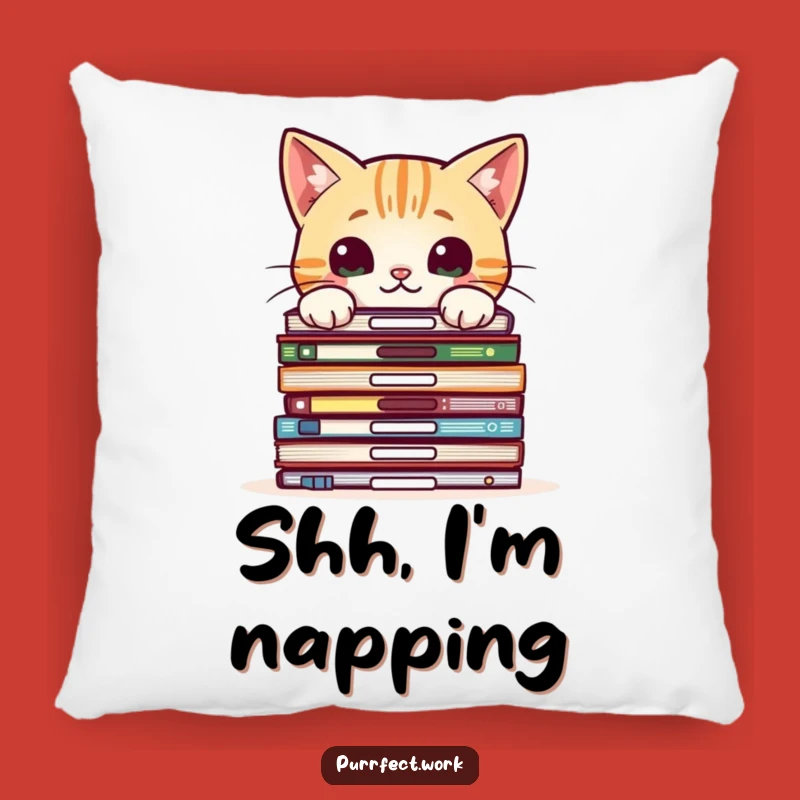 Funny Cat Office Files Pillow: Comfort with a Hint of Mystery