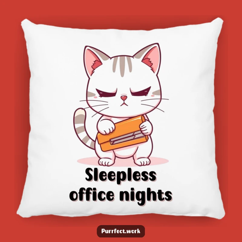 Funny Cat Stapler Pillow: Cozy Anxiety Comfort, Hilarious Home Decor Gift
