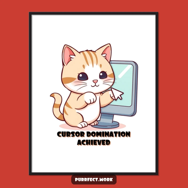 Funny Cat Paws Cursor Digital Art: Instant Techie Humor for Your Walls