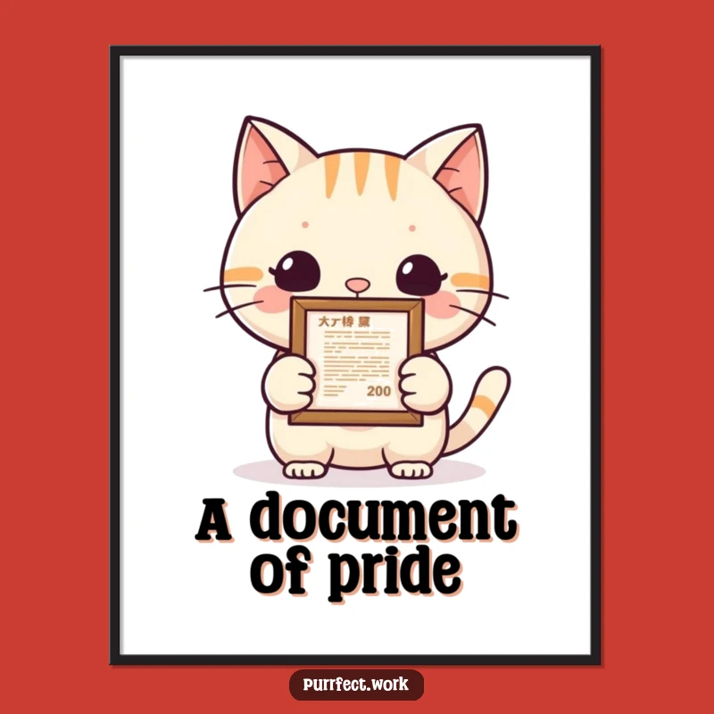 Funny Cat Achievement Digital Art Print: Pride for Your Walls - Instant Gift!