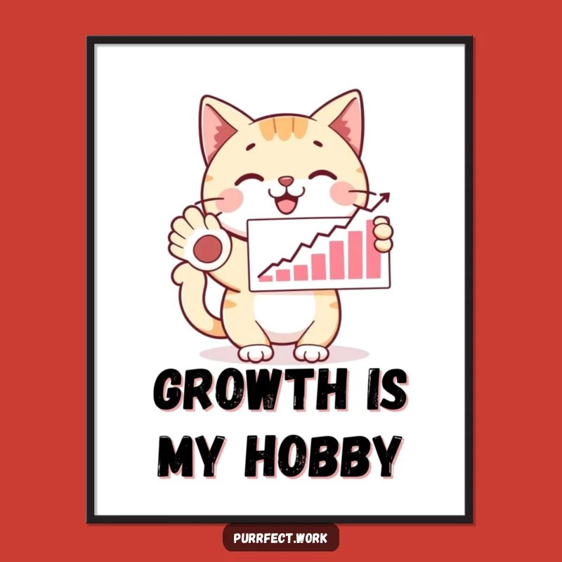 Funny Proud Cat Digital Art: Success Image, Hilarious Printable Decor for Offices