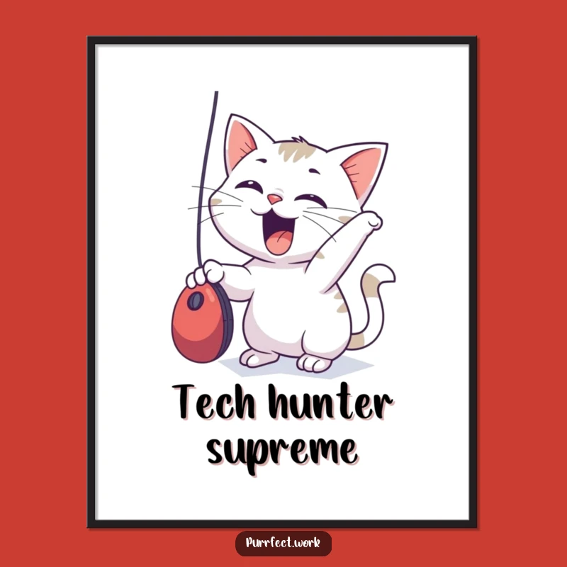 Funny Cat Mouse Chase Digital Art - Playful Printable Pet Gift