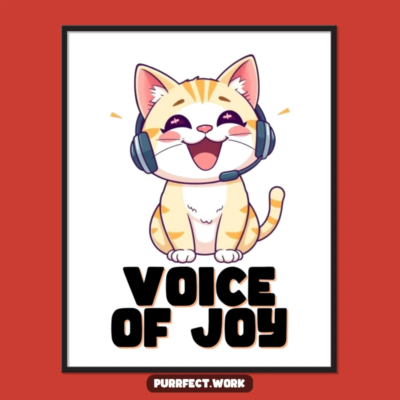 Funny Cheerful Cat Digital Art Print: Bring Lively Vibes to Your Walls