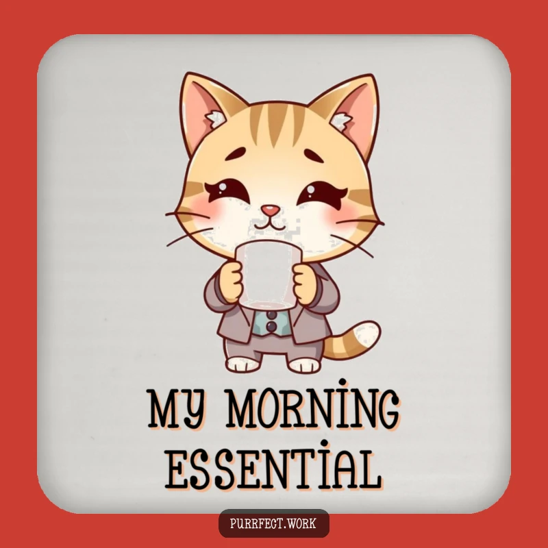 Funny Boss Cat Coaster Set: Protect Surfaces with Dapper Feline Art, Funny Gift!