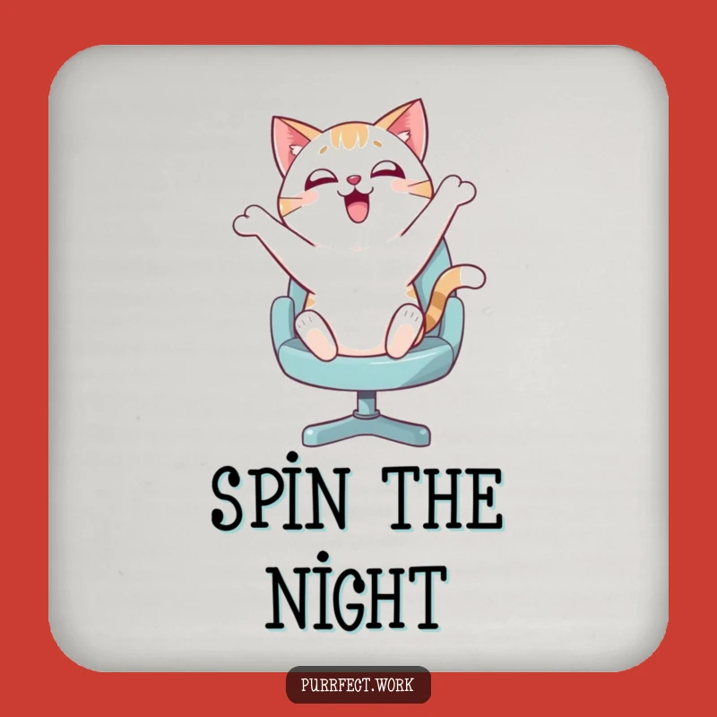 Funny Bouncing Cat Coaster - Enthusiastic Feline Desk Protection Fun