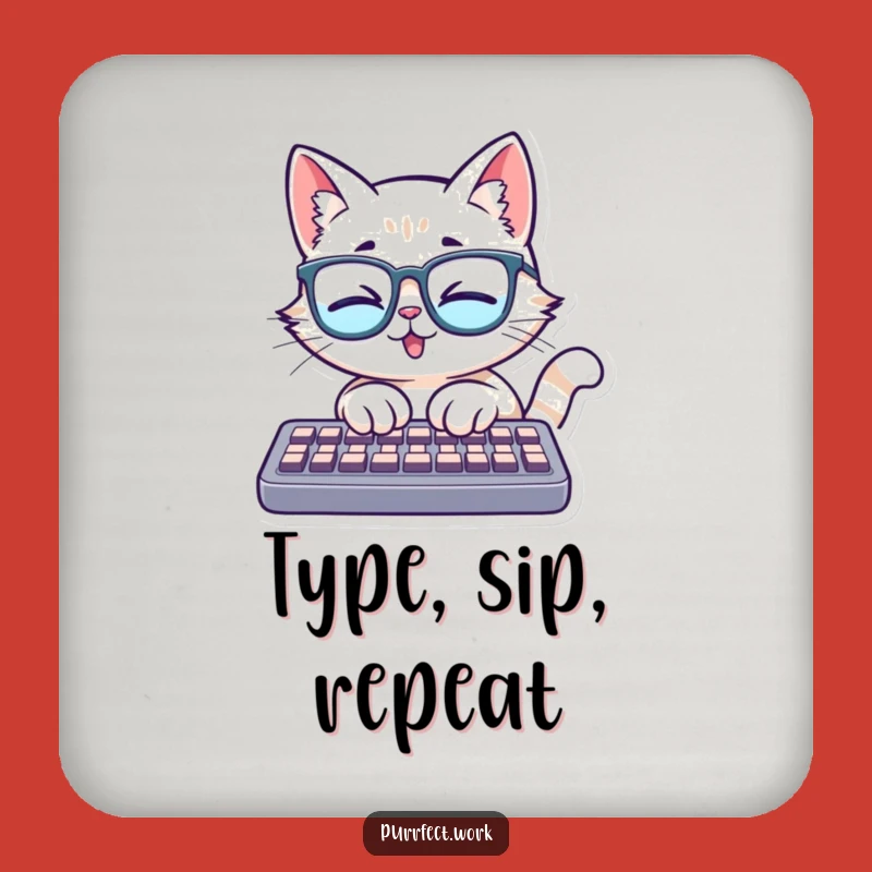 Funny Cat Glasses Keyboard Coasters - Hilarious Protection for Your Surfaces with Feline Wit