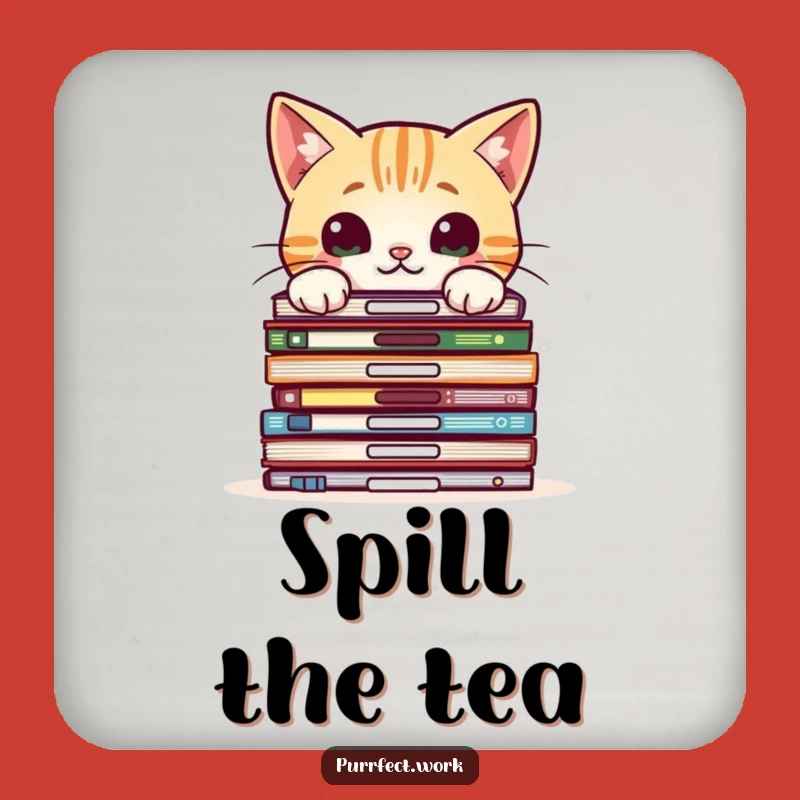 Funny Cat Office Files Coaster: Protect Surfaces with Pawsitivity