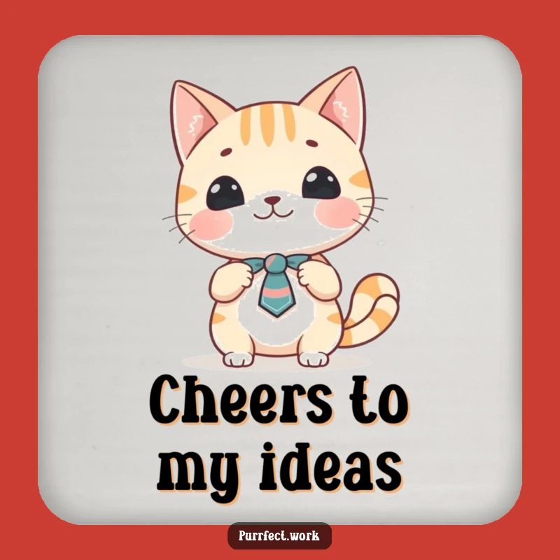 Funny Cat Presentation Coaster: Protect Surfaces with Feline Speaker's Humor