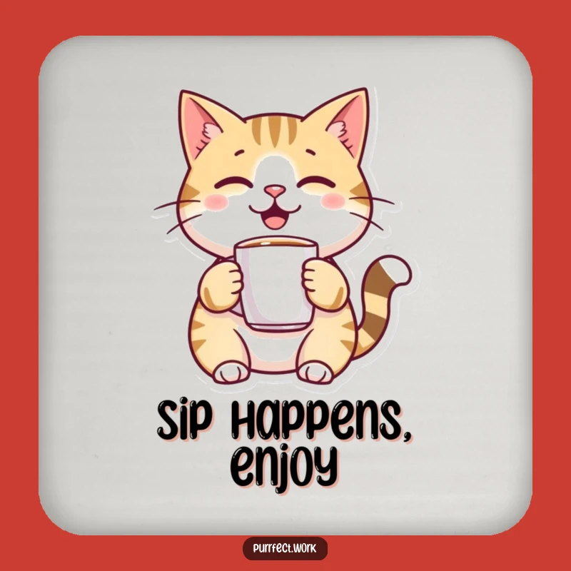 Funny Cat Coffee Coaster: Cheerful Protection for Your Surfaces
