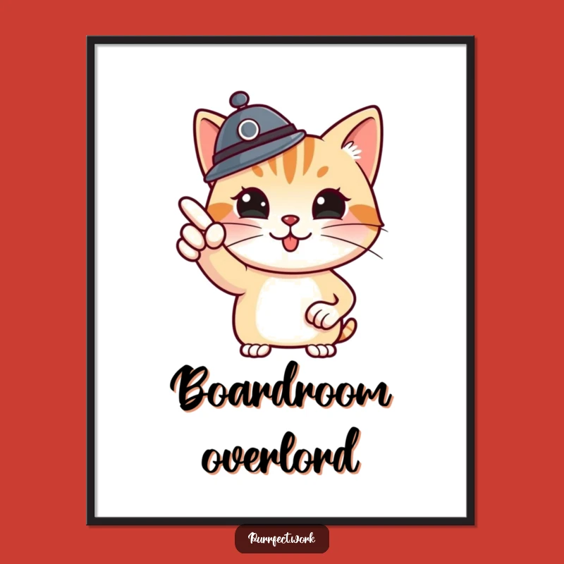 Funny Boss Cat Poster: Office Motivation and Humorous Leadership Art