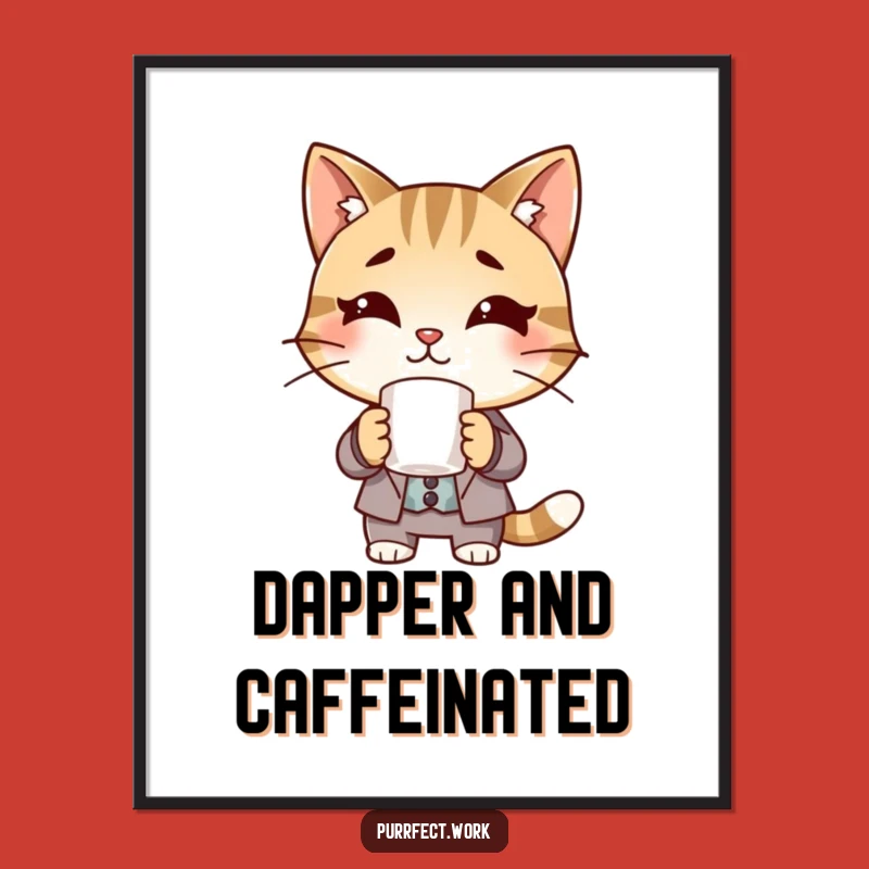 Funny Boss Cat Poster: Stylish Feline Executive Art, Great Funny Gift!