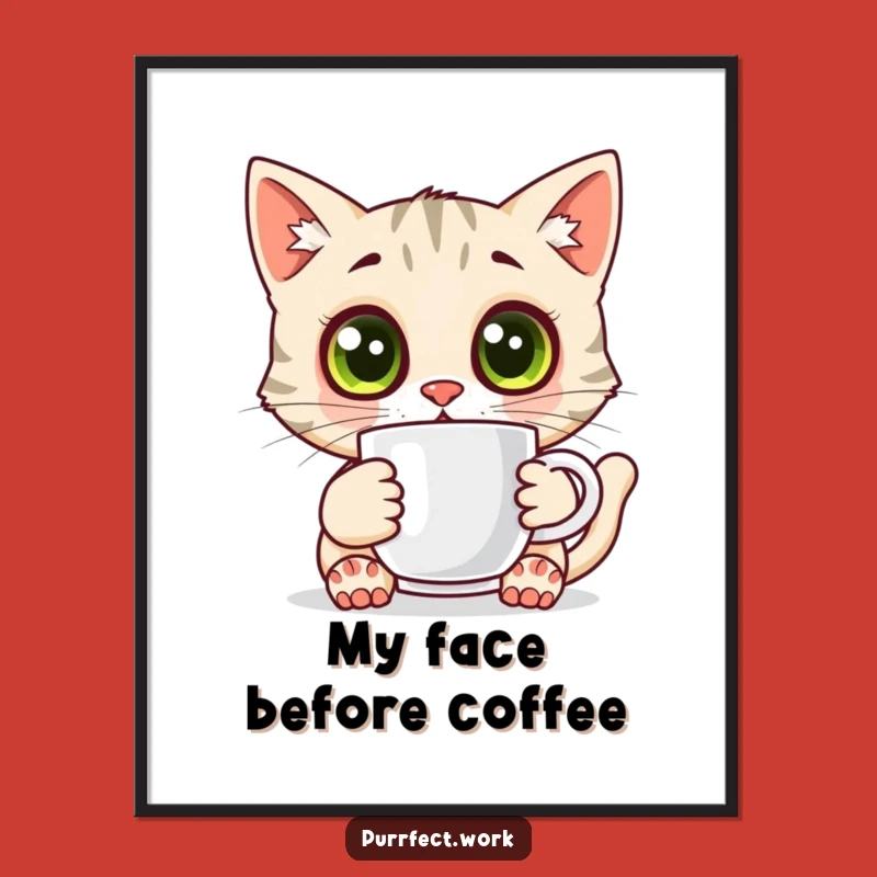 Funny Surprised Cat Poster: Hilarious Wall Art for Expressive Spaces