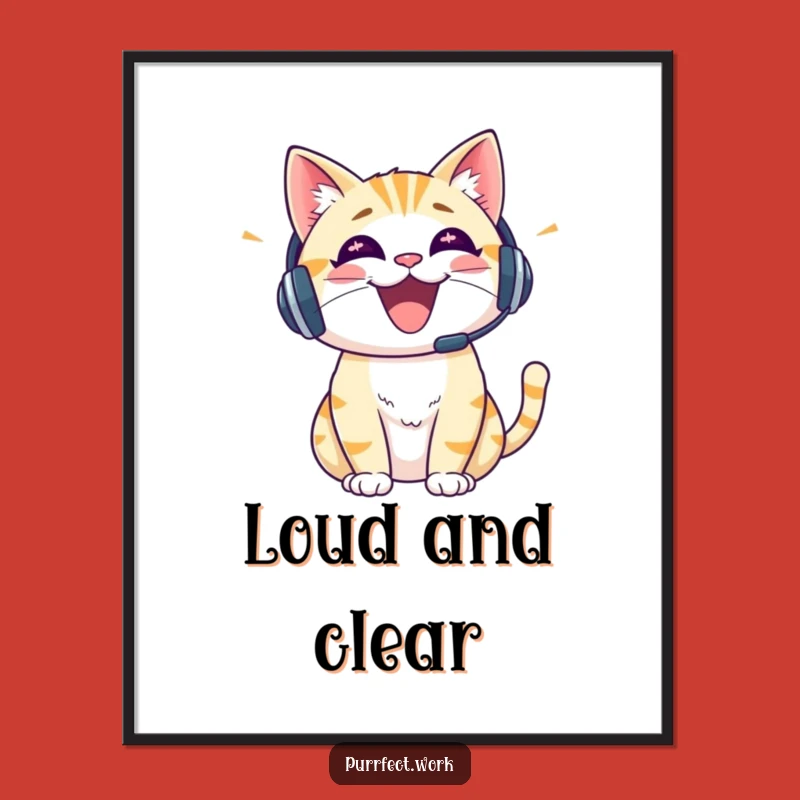 Funny Cheerful Cat Poster: Bring Lively Energy to Your Walls