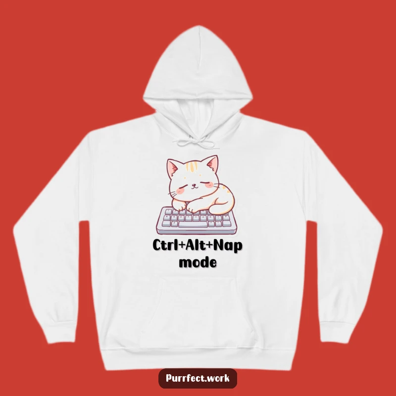 Funny Cat Keyboard Hoodie: Cozy Sweatshirt for Sleepy Techies