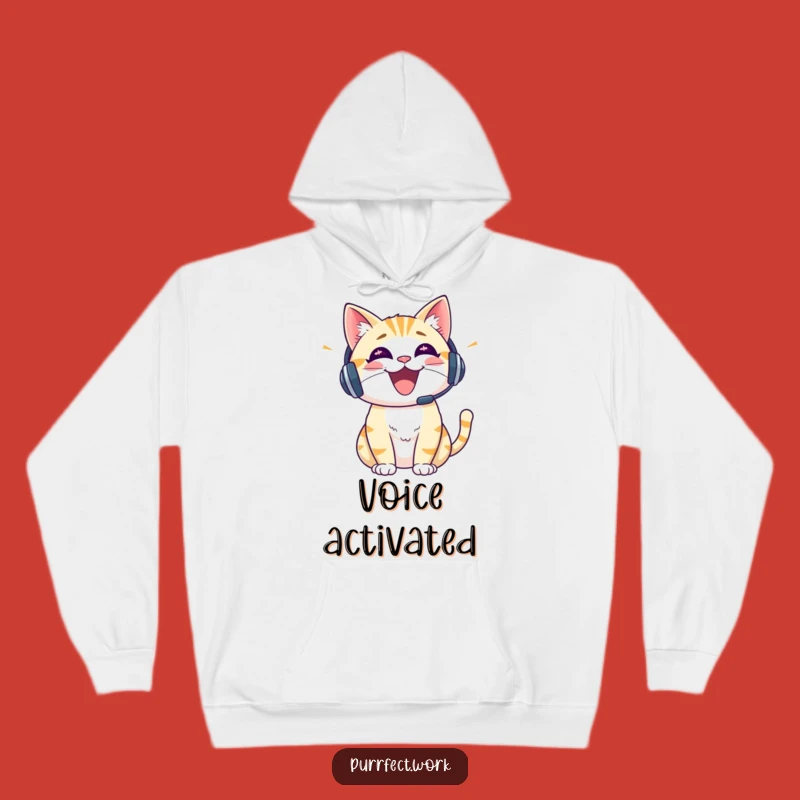 Funny Cheerful Cat Hoodie: Stay Cozy with This Enthusiastic Feline Sweatshirt