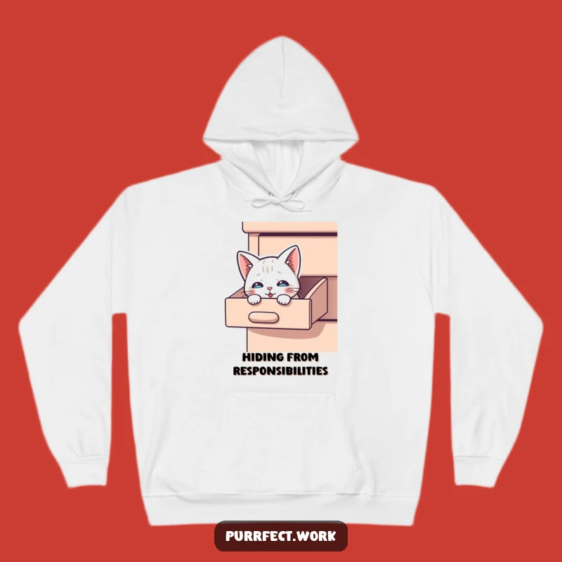 Funny Peek-a-Boo Cat Hoodie: Cozy Drawer Feline Sweatshirt, Ideal Funny Gift!