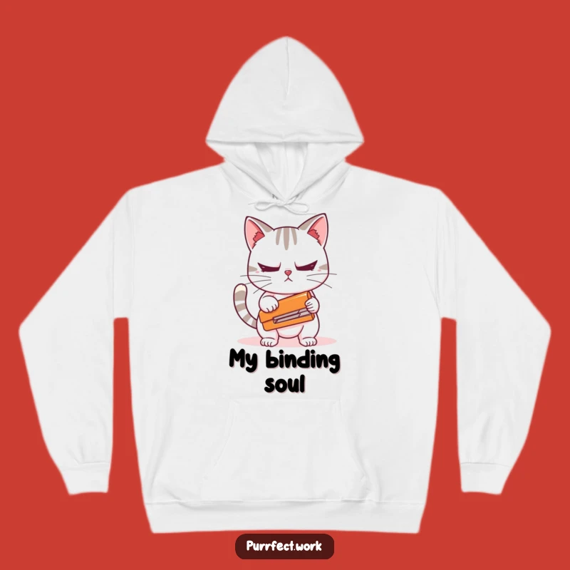 Funny Cat Stapler Hoodie: Cozy Office Anxiety Wear, Hilarious Cat Lover Gift