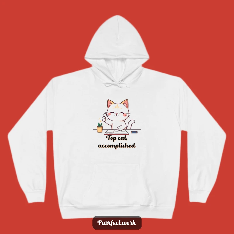 Funny Champion Cat Hoodie - Cozy Feline Victory Wear Gift