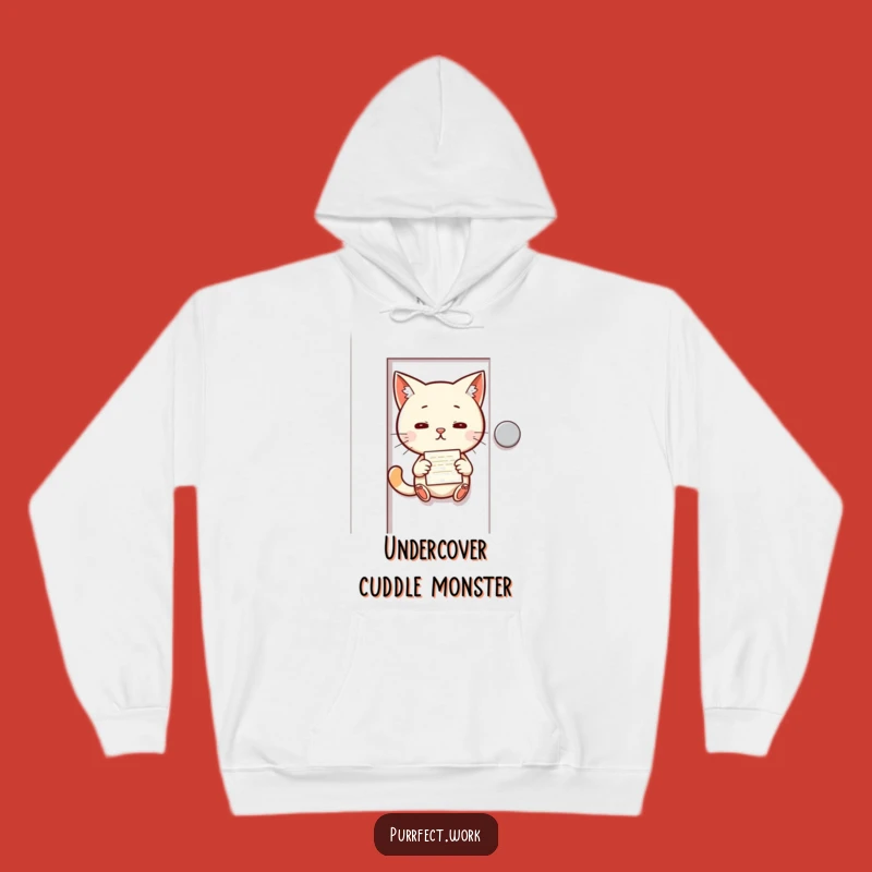 Funny Cat Memo Hoodie: Cozy Mischievous Cat Slipping Note, Stealthy Comfort