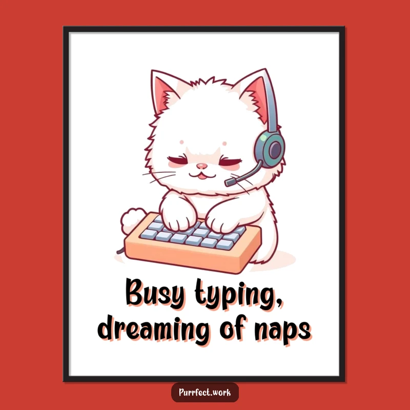 Free Printable Tech Cat Wall Art Funny Downloadable Gift