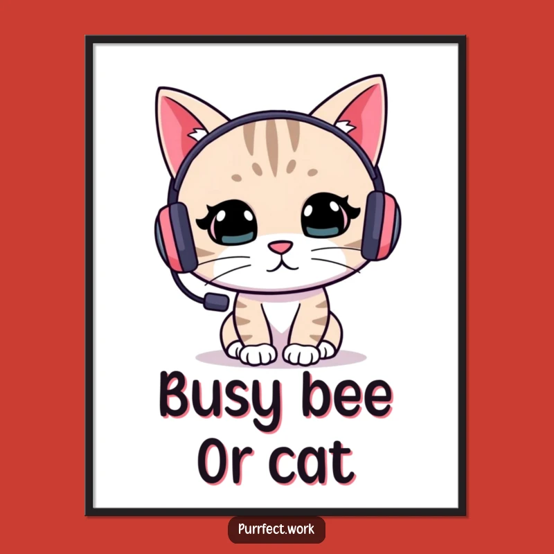 Free Printable Wall Art: Absorbed Cat Gamer for Quirky Downloadable Home Decor